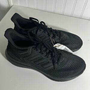 Black Adidas, run tennis shoes, size 9 men